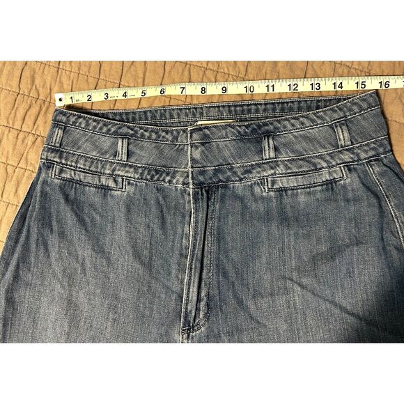 PAIGE Anessa Women's Wide Leg Jeans - Light Blue (Suki Distressed) - Picture 7 of 9